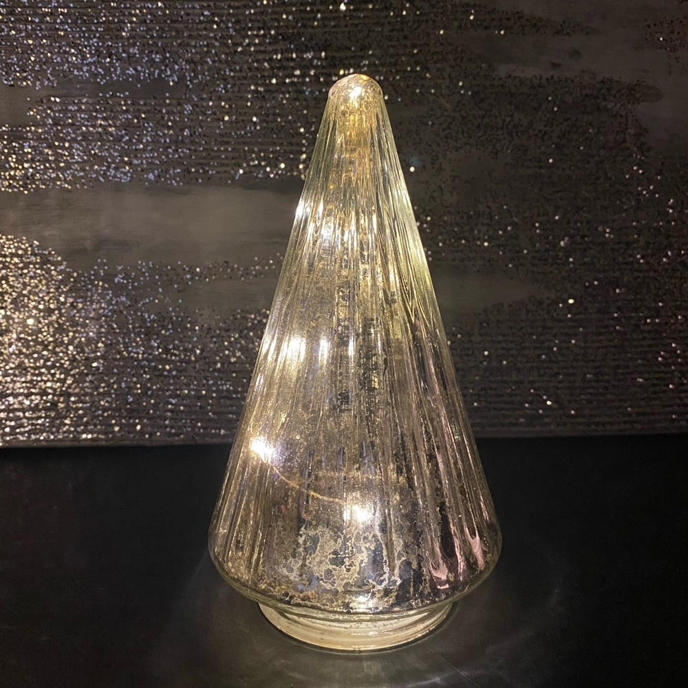 Silver Glam Mercury Glass Light Up Christmas Trees - Picture 6 of 6